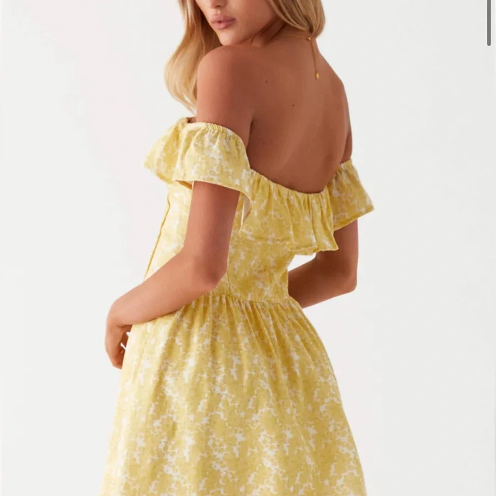 Peppermayo Strapless Yellow Floral Dress - Picture 3 of 4